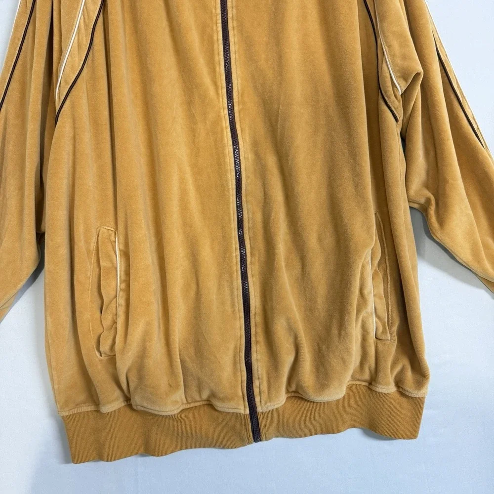 Vintage‎ Koman Size-3XL Men Velour Jacket B Mustard Yellow Gold